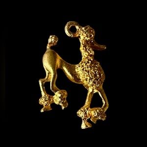 Gold Poodle Pendant Charm